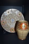 A large Bursley ware charger having trellis pattern, signed Charlotte Rhead and numbered TL3 to