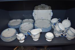 A good quantity of Royal Paragon tea service having blue edging and floral motif included are