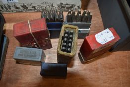 Five metal workers or similar number stamp sets all complete