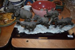 A figural study of a family of elephants by the Juliana collection AF.