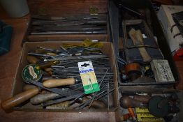 A selection of files rasps and similar wood working hand tools