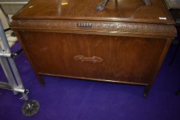 A mid 20th Century oak and ply bedding box, width approx. 96cm