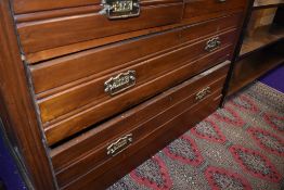 A Victorian mahogany bedroom chest of two over two drawers, width approx. 103cm
