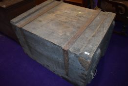 A large rustic shipping or tool chest , approx dimensions. 105 x 80 x 63cm