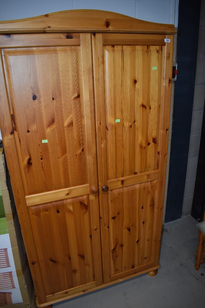 A modern pine wardrobe