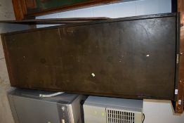 A vintage metal industrial cabinet, three internal shelves, height approx. 168cm, width 61cm,