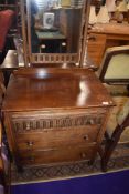 An oak Priory style dressing table of small proportions, width approx. 70cm