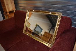 A modern gilt frame wall mirror, approx. 85 x 60cm