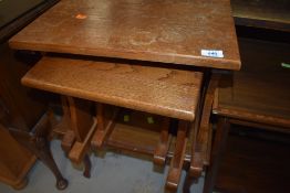 A small nest of solid oak wood table good sturdy design