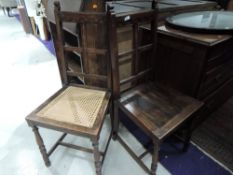 A traditional solid seat dining chair and traditional solid seat dining chair and early 20th