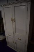 A late 19th or early 20th Century painted pantry cupboard, with later plastic handles, height