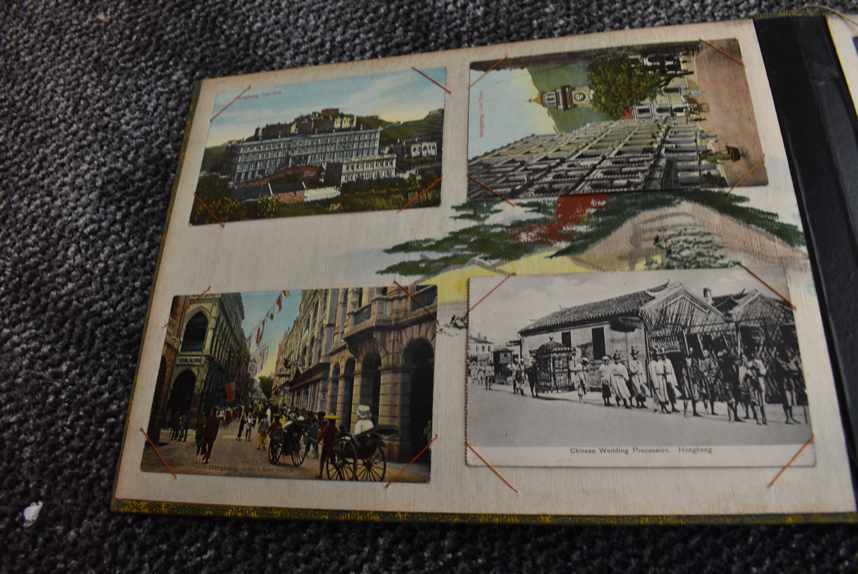 A large Chinese Postcard Album containing early Hong Kong & Chinese Postcards including street, - Image 19 of 32