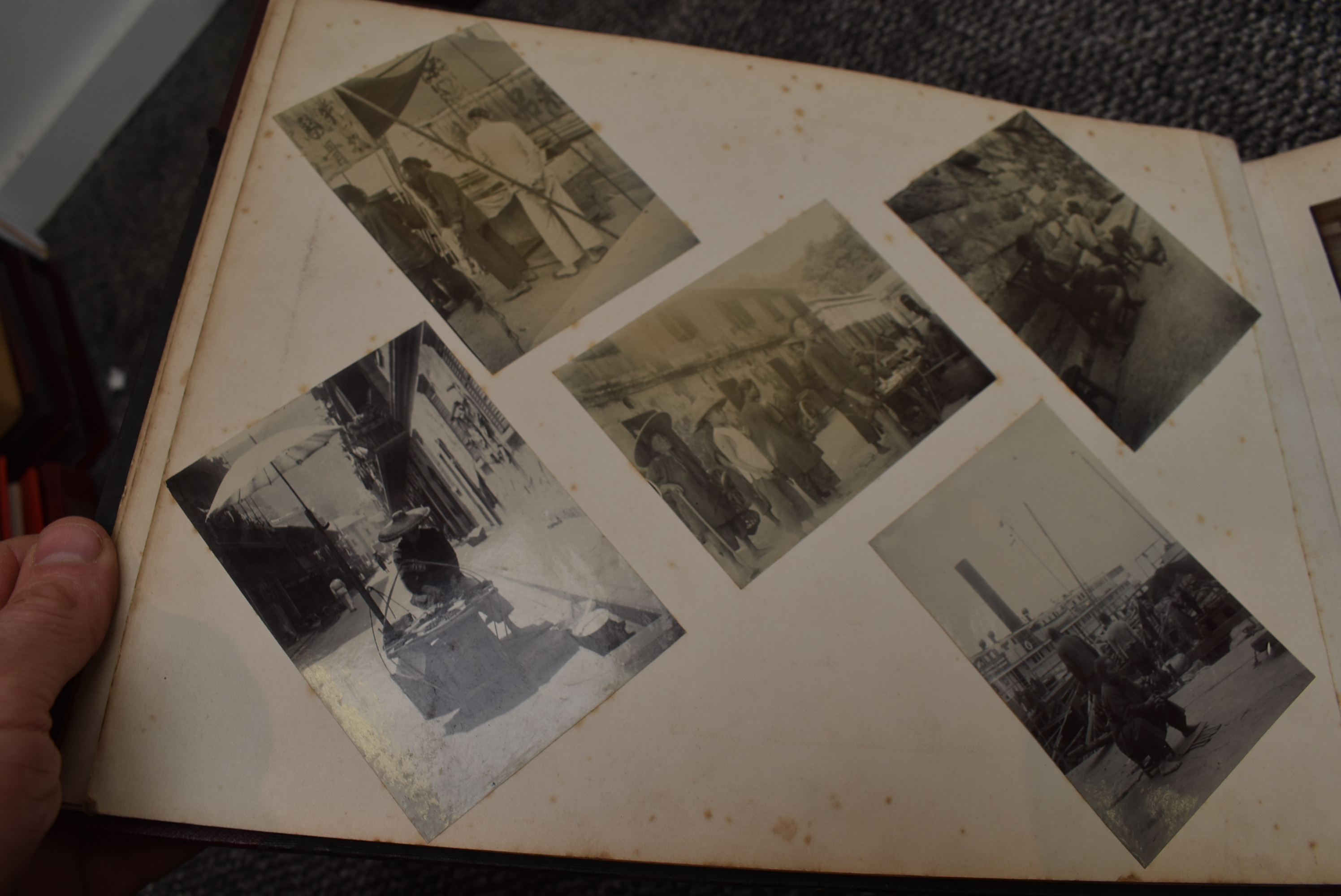 A large Chinese Postcard Album containing early Hong Kong & Chinese Postcards including street, - Image 7 of 32