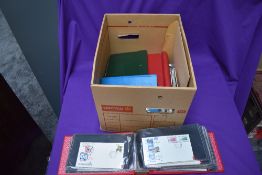 A box containing World Stamps & Covers, mint & used, mixed period, Korea Covers, German stamps etc