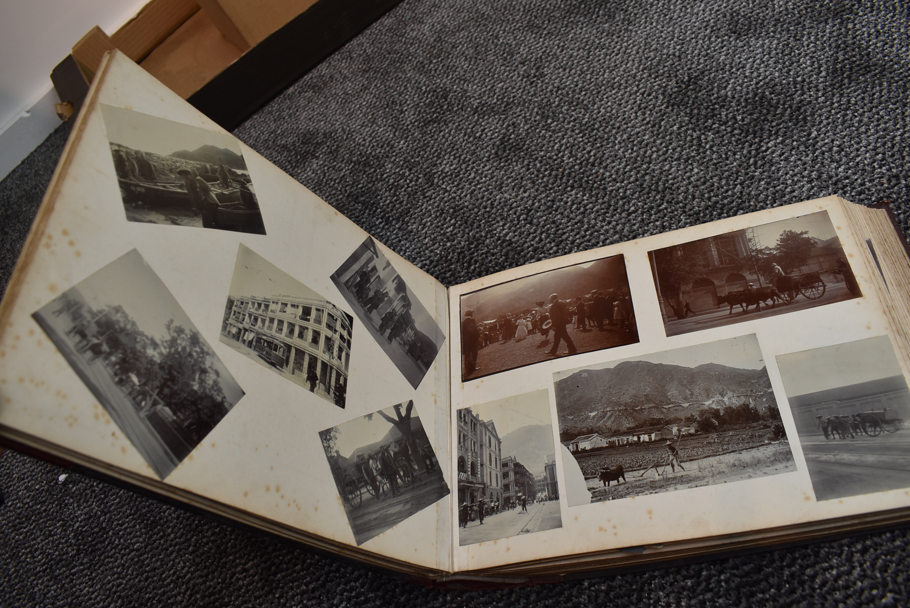 A large Chinese Postcard Album containing early Hong Kong & Chinese Postcards including street, - Image 13 of 32