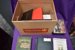 A box World Stamps and Covers, mainly used, in albums and a tin of loose