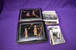 Two Chinese Concertina Postcard Albums containing various vintage postcards along with loose