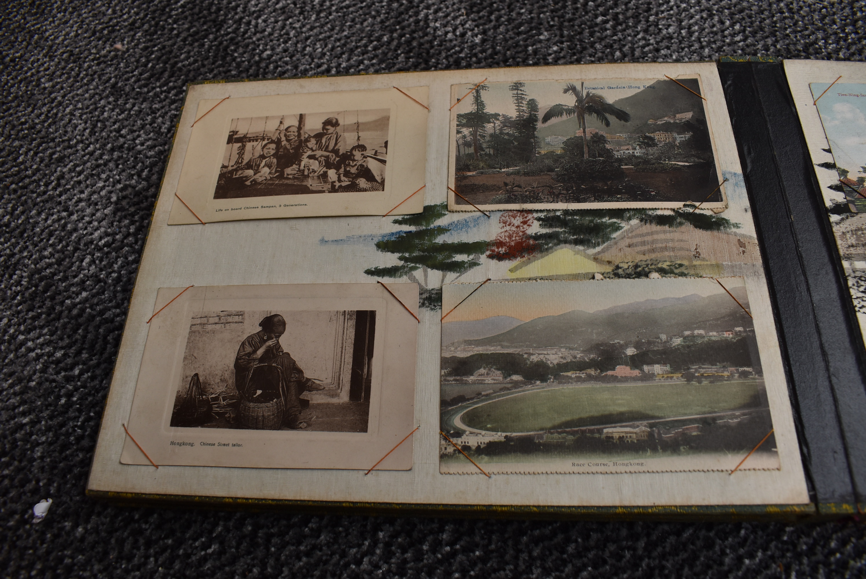 A large Chinese Postcard Album containing early Hong Kong & Chinese Postcards including street, - Image 27 of 32