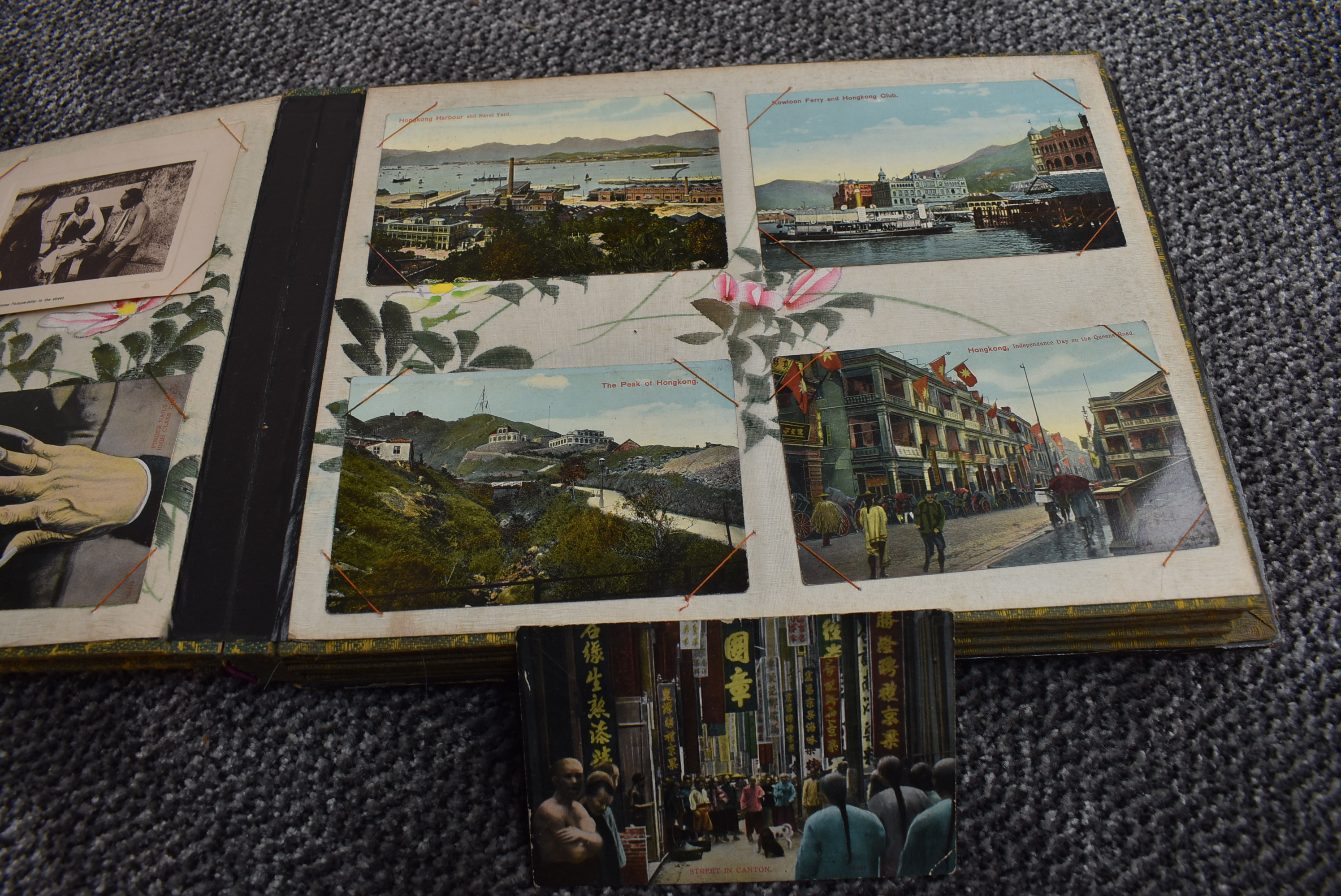 A large Chinese Postcard Album containing early Hong Kong & Chinese Postcards including street, - Image 22 of 32