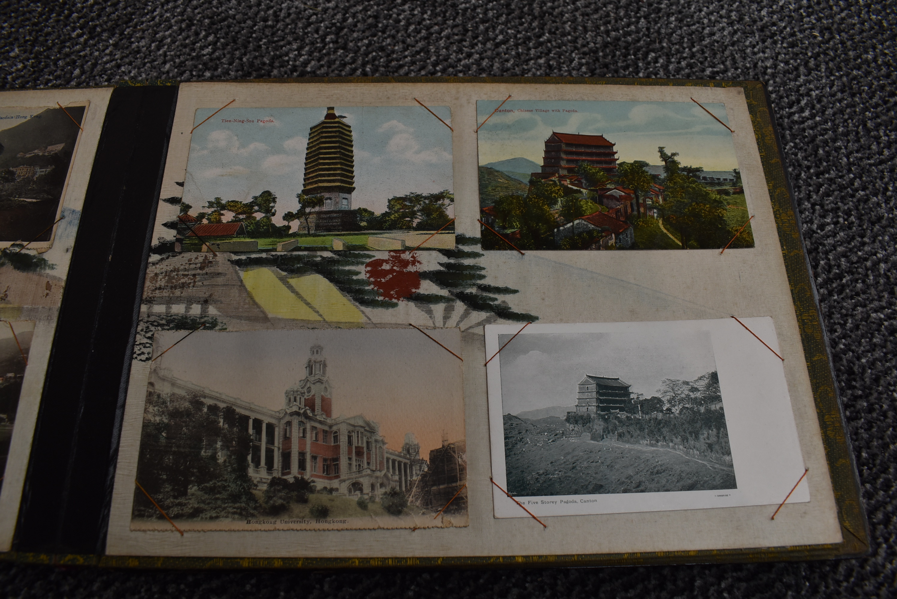 A large Chinese Postcard Album containing early Hong Kong & Chinese Postcards including street, - Image 28 of 32