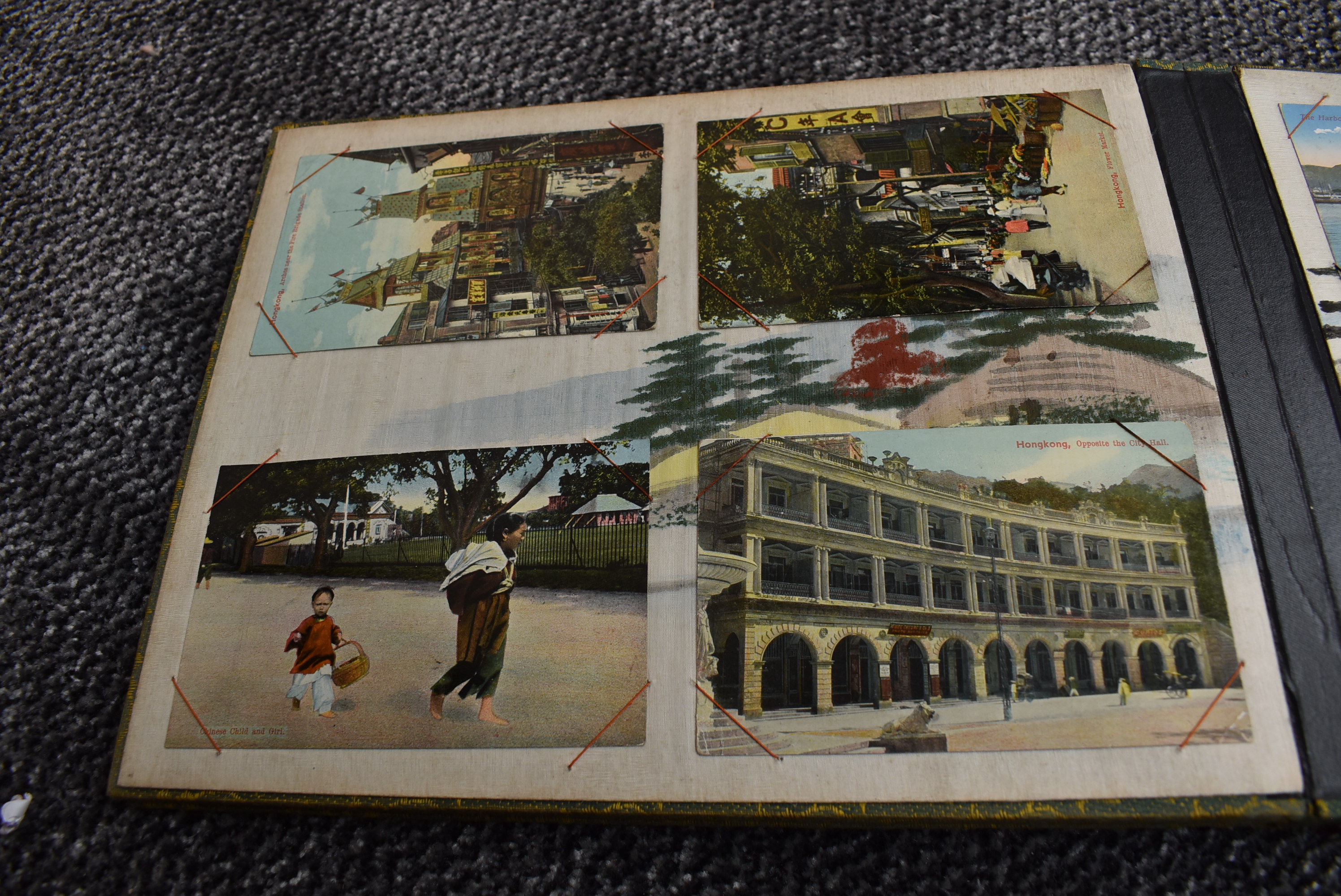 A large Chinese Postcard Album containing early Hong Kong & Chinese Postcards including street, - Image 23 of 32