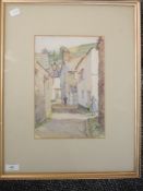 A watercolour, A Maude Parsons, Looe Cornwall, 27 x 18cm, plus frame and glazed