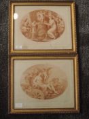 A pair of prints, after Cipriani, A Sacrifice to Cupid and The Triumph of Beauty and Love, both 26 x