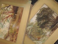 A near pair of watercolours, A Lawton, On the Wyre at Wryside, signed and dated 1915, 26 x 36cm, and