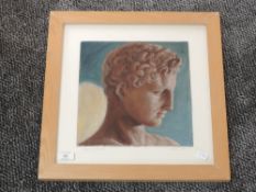 A pastel sketch, Sarah Janson, Hermes Merairius, signed and dated 2007, 27 x 26cm, plus frame and