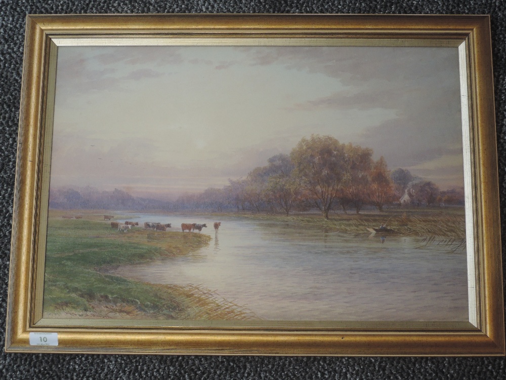 A watercolour, Arthur H Enock, On the Avon nr Wexford, signed and attributed verso, 36 x 53cm,