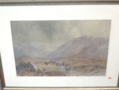 A watercolour, Sam Pride, Across the Fells, signed and attributed verso, 48 x 74cm, plus frame and