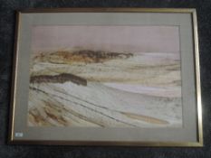 An oil painting, ripolin enamel, Sidney Nolan, Red Desert - central Australia, signed 50 x 75cm,