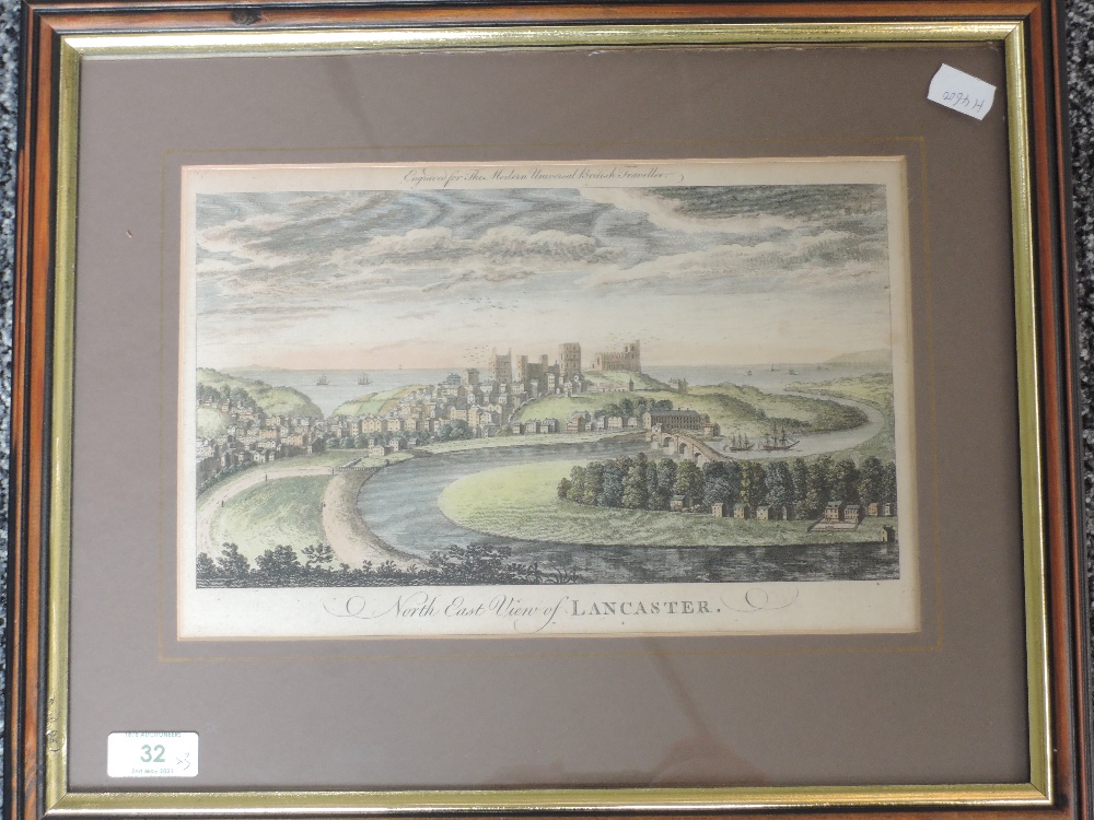 An engraving, North east View of Lancaster, for the Modern Universal British Traveller, 19th - Image 2 of 3