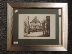 Two etchings, after A Maude Parsons, Dinan and Florence, both 20 x 30cm, plus frame and glazed