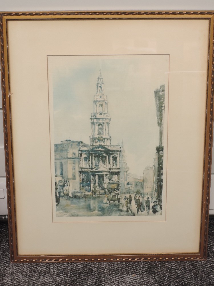 A print, after William Russell Flint, street scene, 34 x 25cm, plus frame, and a a print after Barry - Image 2 of 3