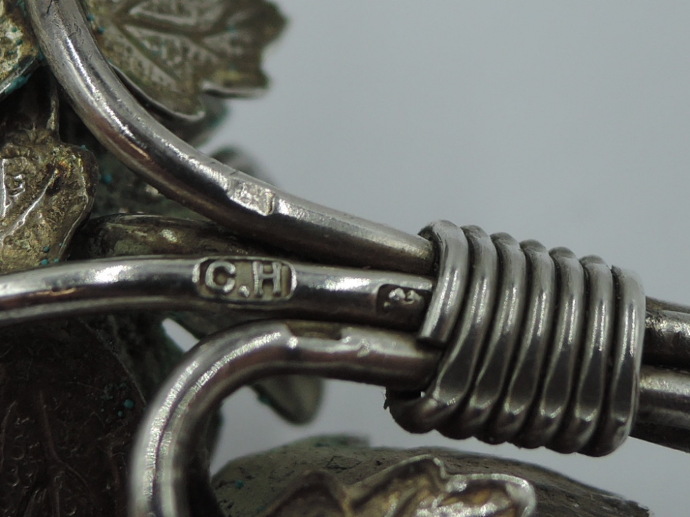 An HM silver brooch modelled as a tied posy, bearing marks CH probably Charles Horner - Image 5 of 5