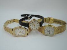 Two Gent's and lady's matched vintage dress watches by Montine, both having baton numeral faces