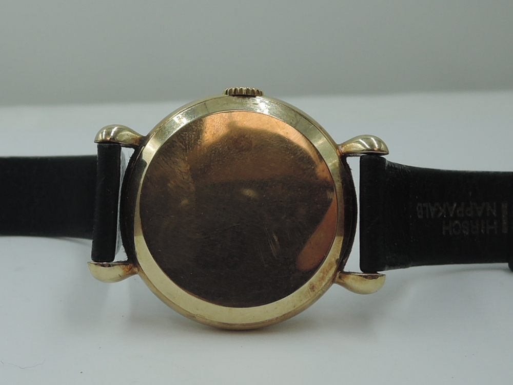 A gent's 1950's 9ct gold wrist watch by Jaeger Le Coultre no:799107 having Arabic numeral dial - Image 2 of 4