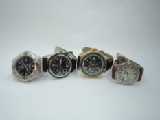 Four wrist watches including a Nautical Time quartz watch no: 04798, Swiss Army Expedition Quartz