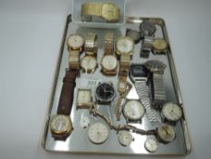 A selection of vintage wrist watches of various makes and forms including Baltimore, Timex, Allenby,