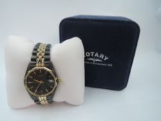 A gent's Rotary Heritage quartz wrist watch no:GB00471(12311) having a baton numeral dial with