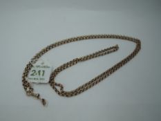 A yellow metal belcher link muff chain stamped 9ct, approx 34' & 15g (clasp broken),