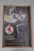 A poster print for Lucas Motor and Cycle lamps