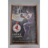 A poster print for Lucas Motor and Cycle lamps