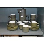A part coffee service by Denby in the Camelot green and white glaze