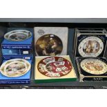 A selection of ceramic display plates by Aynsley and similar most having boxes