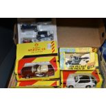 A selection of die cast model cars and trucks including Shell