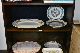 A selection of ceramics including Wedgwood charger and similar also porcelain plate etc