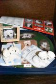 A selection of Westie dog related items including plate mug etc