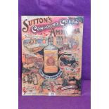 A reproduction sign for Suttons Compound cream of amonia
